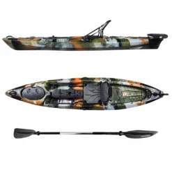 Elkton Outdoors Auklet 12 Foot Single Person Sit On Top Fishing Kayak With SmartTracker Rudder And Aluminum Framed Seat SPORTING GOODS