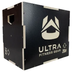Ultra Fitness Gear 3 In 1 Anti-Slip Wood Plyo Box For Jump, Crossfit, Plyometrics. Sizes: 30/24/20, 24/20/16, 20/18/16, Or 16/14/12