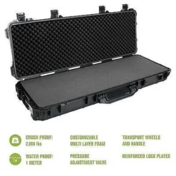 Elkton Outdoors Hard AR Gun Case With Locking Holes & Auto Pressure Adjustment SPORTING GOODS