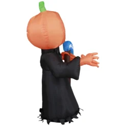 Holidayana HOME GOODS 5 Ft Pumpkin Head Reaper With Scythe Halloween Inflatable