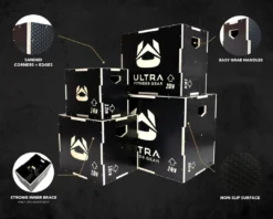 Ultra Fitness Gear 3 In 1 Anti-Slip Wood Plyo Box For Jump, Crossfit, Plyometrics. Sizes: 30/24/20, 24/20/16, 20/18/16, Or 16/14/12