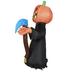 Holidayana HOME GOODS 5 Ft Pumpkin Head Reaper With Scythe Halloween Inflatable