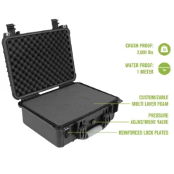 Elkton Outdoors HARD 4 PISTOL GUN CASE WITH LOCKING HOLES & AUTO PRESSURE ADJUSTMENT