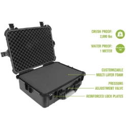 Elkton Outdoors SPORTING GOODS Hard 5 Pistol Gun Case With Locking Holes & Auto Pressure Adjustment