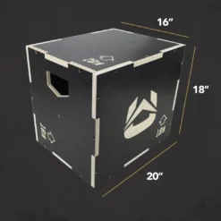 Ultra Fitness Gear 3 In 1 Anti-Slip Wood Plyo Box For Jump, Crossfit, Plyometrics. Sizes: 30/24/20, 24/20/16, 20/18/16, Or 16/14/12