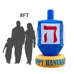 Holidayana Inflatable Dreidel Hanukkah Decoration With Built-In Fan And LED Lights