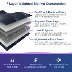 Moonstone HOME GOODS Bamboo Cooling Weighted Blanket For Adults