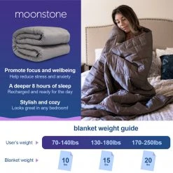 Moonstone HOME GOODS Bamboo Cooling Weighted Blanket For Adults