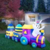 Holidayana HOME GOODS Inflatable Easter Bunny Train Decoration With Engine And 2 Cars With Built-In Fan And LED Lights
