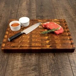 Zelancio HOME GOODS Handcrafted Butcher Block Cutting Board With Drip Catch Groove, 20 X 14 X 1.5 Inches, Thick Chopping Board, Highly Durable And Versatile Chopping Tray