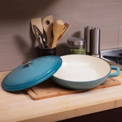 Zelancio HOME GOODS 3 Quart Enameled Cast Iron Casserole Dish With Lid