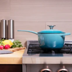 Zelancio 2 Quart Enameled Cast Iron Sauce Pan With Lid HOME GOODS