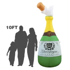 Holidayana HOME GOODS Inflatable Champagne Bottle Decoration With Built-In Fan And LED Lights