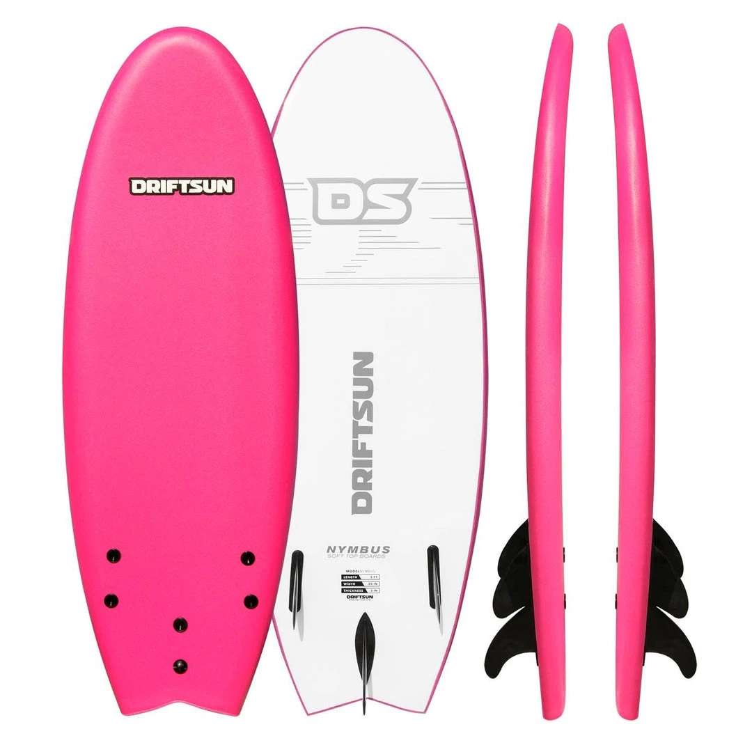 Driftsun Nymbus Foam Surfboard, EPS Foam Core, Includes 3 Removable Fins 1 Driftsun Nymbus Foam Surfboard, EPS Foam Core, Includes 3 Removable Fins