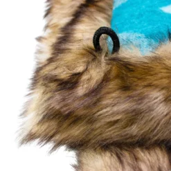 Moonstone Faux Wolf Fur Blanket With Button Straps And Storage Pocket, 54 Inches X 64 Inches HOME GOODS