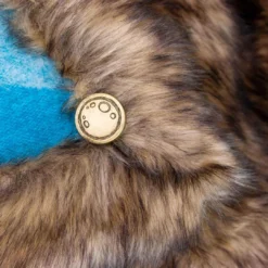 Moonstone Faux Wolf Fur Blanket With Button Straps And Storage Pocket, 54 Inches X 64 Inches HOME GOODS