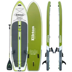 SPORTING GOODS Elkton Outdoors 12' Inflatable Fishing Paddle Board Kit WIth 2 Fishing Rod Holders & Accessory Mount