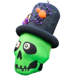 Holidayana 6 Ft Inflatable Halloween Top Hat Skull Yard Decoration Lawn Inflatables