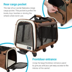 Marketfleet Inc. Outdoors Airline Approved Rolling Pet Travel Carrier