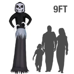 Holidayana HOME GOODS 9 Ft Black Reaper Ghost Halloween Inflatable