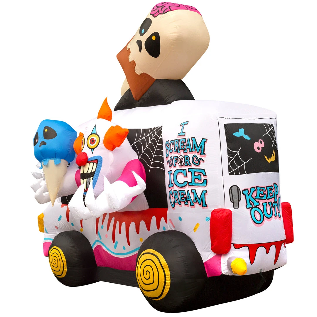 Holidayana 8 Ft Inflatable Halloween Clown Ice Cream Truck Yard Decoration 3 Holidayana 8 Ft Inflatable Halloween Clown Ice Cream Truck Yard Decoration