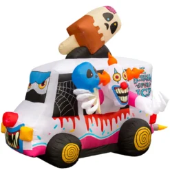 Holidayana 8 Ft Inflatable Halloween Clown Ice Cream Truck Yard Decoration 11 Holidayana 8 Ft Inflatable Halloween Clown Ice Cream Truck Yard Decoration
