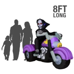 Holidayana HOME GOODS 8 Ft Long Reaper On Trike Chopper Halloween Inflatable