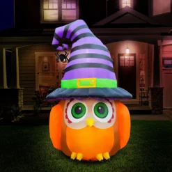 Marketfleet Inc. 6 Ft Inflatable Halloween Witch Owl Yard Decoration Lawn Inflatables