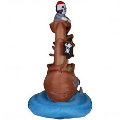 Holidayana HOME GOODS 10 Ft Wide Haunted Pirate Ship Halloween Inflatable