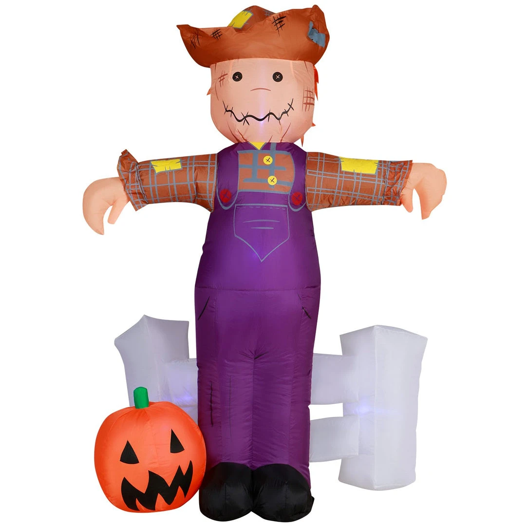 Holidayana HOME GOODS 6 Ft Festive Scarecrow With Jack O' Lantern Halloween Inflatable 10 Holidayana HOME GOODS 6 Ft Festive Scarecrow With Jack O' Lantern Halloween Inflatable