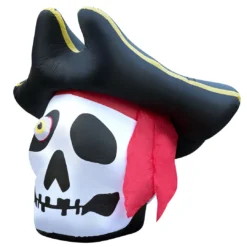 Holidayana 5 Ft Inflatable Halloween Pirate Skull Yard Decoration