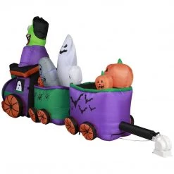 Holidayana HOME GOODS 10 Ft Long Runaway Graveyard Train Halloween Inflatable