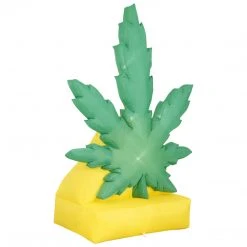 Holidayana HOME GOODS 6 Ft Giant Pot Leaf Inflatable Yard Decoration With Built-in Bulbs, Tie-Downs, And Powerful Fan