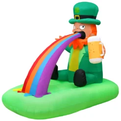 Holidayana Holiday Decorations 6ft Tall Saint Patrick's Day Puking Leprechaun Lawn Inflatable, Bright Lights, Built-in Fan, And Included Stakes And Ropes 10 Holidayana Holiday Decorations 6ft Tall Saint Patrick's Day Puking Leprechaun Lawn Inflatable, Bright Lights, Built-in Fan, And Included Stakes And Ropes