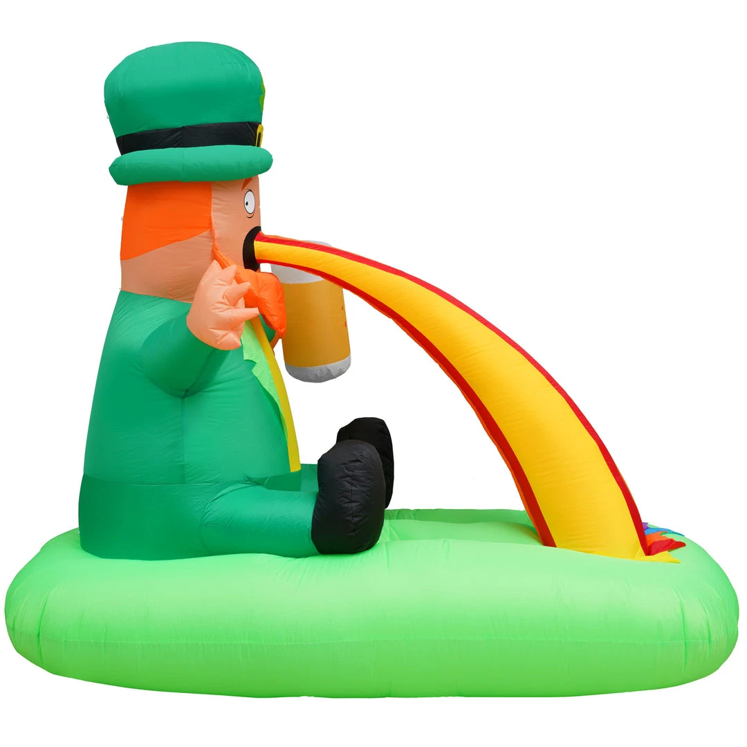 Holidayana Holiday Decorations 6ft Tall Saint Patrick's Day Puking Leprechaun Lawn Inflatable, Bright Lights, Built-in Fan, And Included Stakes And Ropes 7 Holidayana Holiday Decorations 6ft Tall Saint Patrick's Day Puking Leprechaun Lawn Inflatable, Bright Lights, Built-in Fan, And Included Stakes And Ropes
