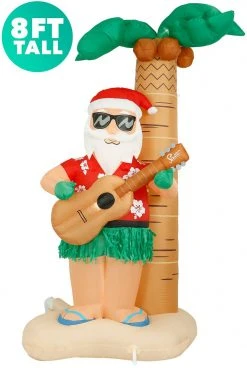 Holidayana 8 Ft Inflatable Christmas Hula Santa Outdoor Decoration With LED Lights, Fan, And Stakes HOME GOODS
