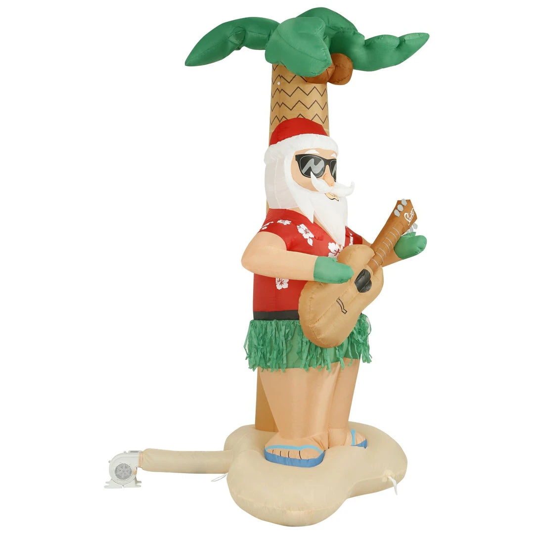Holidayana 8 Ft Inflatable Christmas Hula Santa Outdoor Decoration With LED Lights, Fan, And Stakes HOME GOODS 4 Holidayana 8 Ft Inflatable Christmas Hula Santa Outdoor Decoration With LED Lights, Fan, And Stakes HOME GOODS
