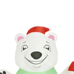 Holidayana HOME GOODS 8 Ft Inflatable Christmas Polar Bear Outdoor Decoration With LED Lights, Fan, And Stakes