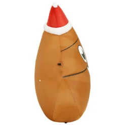 Holidayana 4 Ft Inflatable Christmas Poop Outdoor Decoration With LED Lights, Fan, And Stakes