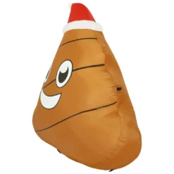 Holidayana 4 Ft Inflatable Christmas Poop Outdoor Decoration With LED Lights, Fan, And Stakes