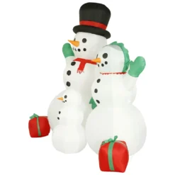Holidayana 8 Ft Inflatable Christmas Snowman Family Outdoor Decoration With LED Lights, Fan, And Stakes HOME GOODS