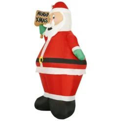 Holidayana HOME GOODS 8 Ft Inflatable Christmas Santa With Sign Outdoor Decoration