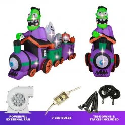 Holidayana HOME GOODS 10 Ft Long Runaway Graveyard Train Halloween Inflatable