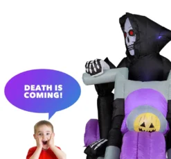 Holidayana HOME GOODS 8 Ft Long Reaper On Trike Chopper Halloween Inflatable 13 Holidayana HOME GOODS 8 Ft Long Reaper On Trike Chopper Halloween Inflatable