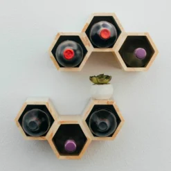 Atterstone Customizable Honeycomb Wine Rack: Holds 6 Bottles