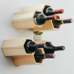 Atterstone Customizable Honeycomb Wine Rack: Holds 6 Bottles