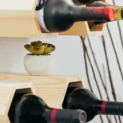 Atterstone Customizable Honeycomb Wine Rack: Holds 6 Bottles