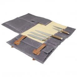 Zelancio Waxed Canvas Knife Roll Bag With 9 Knife Slots And 4 Pockets For Additional Tools And Accessories, Ultra Portable And Safe, Fits All Knife Sets