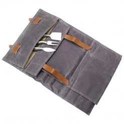 Zelancio Waxed Canvas Knife Roll Bag With 9 Knife Slots And 4 Pockets For Additional Tools And Accessories, Ultra Portable And Safe, Fits All Knife Sets