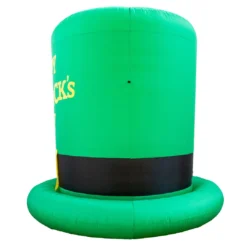 Holidayana Inflatable St Patrick's Day Green Leprechaun Top Hat With Shamrock Decoration With Built-In Fan And LED Lights HOME GOODS